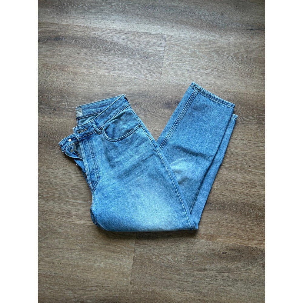Everlane The Curvy 90s Cheeky Straight Jean Blue Organic Cotton Button Fly 30